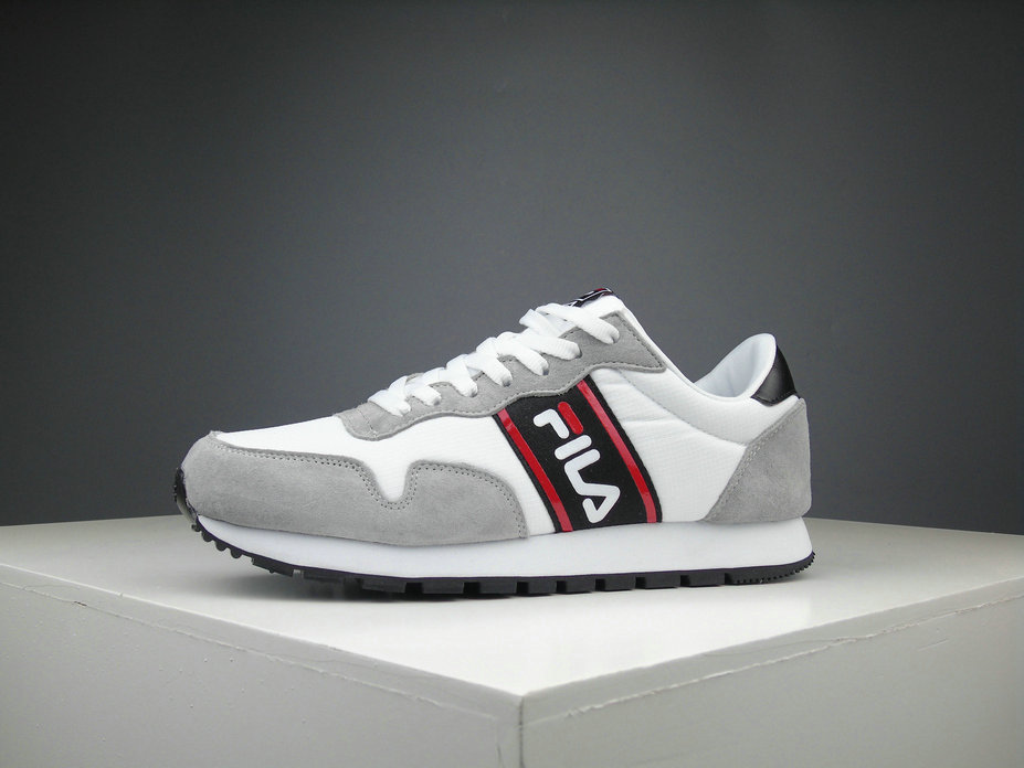 FILA Retro Shoes Imitation Fur Men White Grey